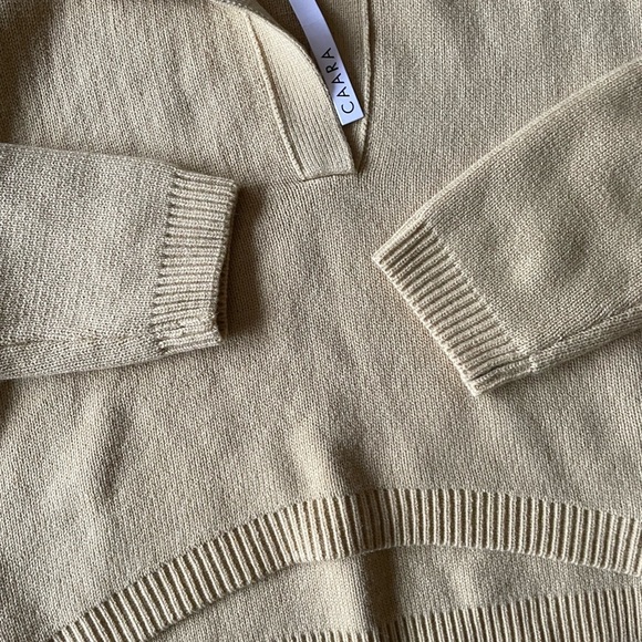 New NWT Caara Cropped Collared Wool Blend Sweater Mustard Yellow Sz Small S - Picture 4 of 7